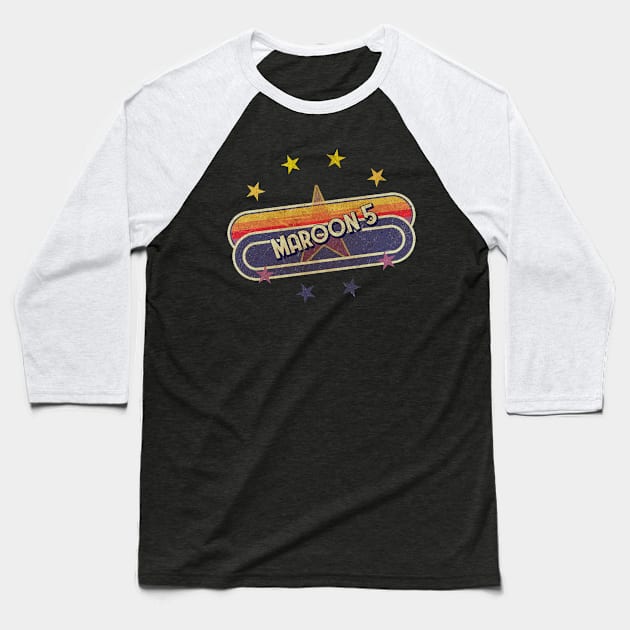 Maroon 5 ElaCuteOfficeGirl Vintage Baseball T-Shirt by ElaCuteOfficeGirl Waving Hand